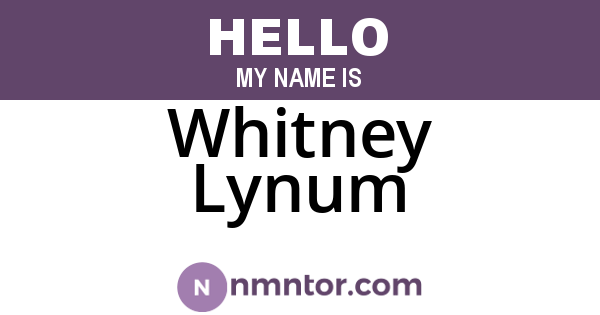Whitney Lynum