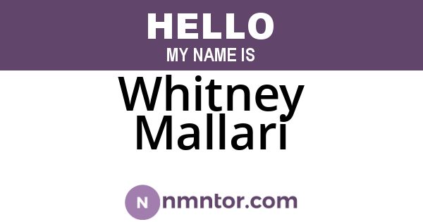 Whitney Mallari