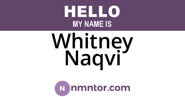 Whitney Naqvi