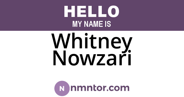 Whitney Nowzari