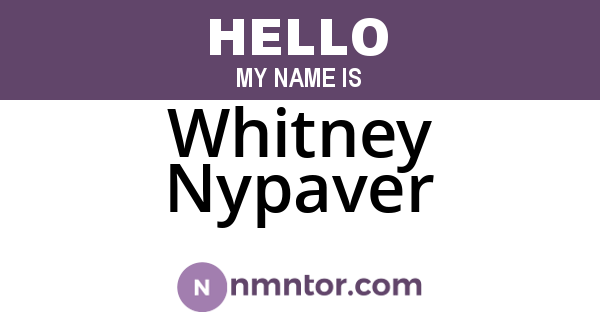 Whitney Nypaver