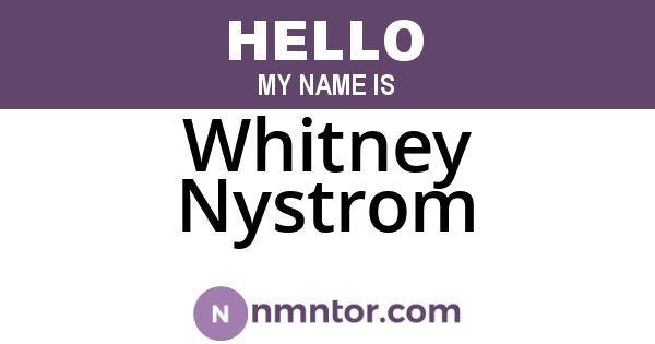 Whitney Nystrom