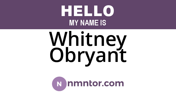 Whitney Obryant