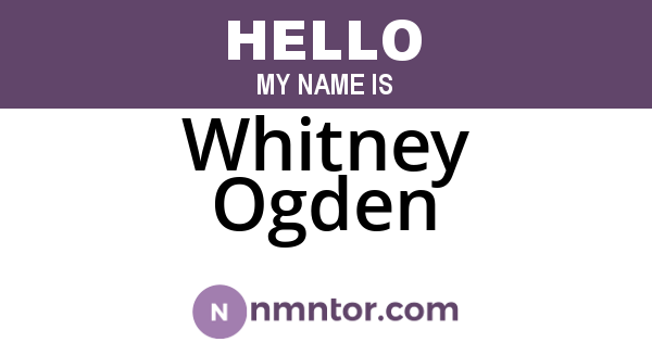 Whitney Ogden