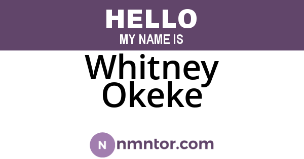 Whitney Okeke