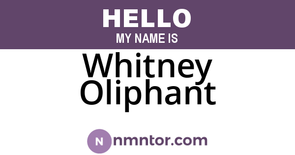 Whitney Oliphant