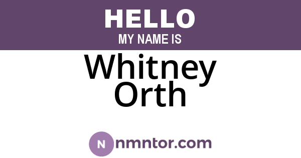 Whitney Orth