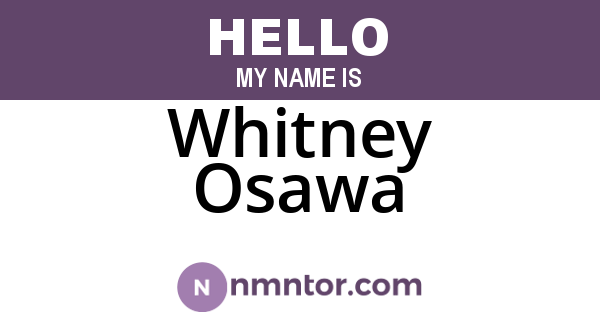 Whitney Osawa