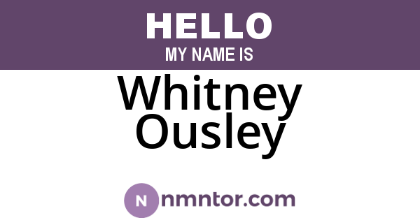 Whitney Ousley