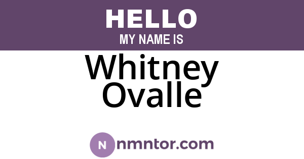 Whitney Ovalle