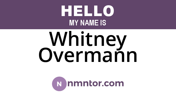Whitney Overmann