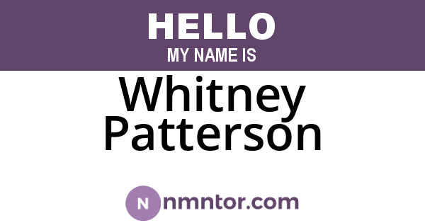 Whitney Patterson