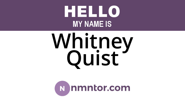Whitney Quist