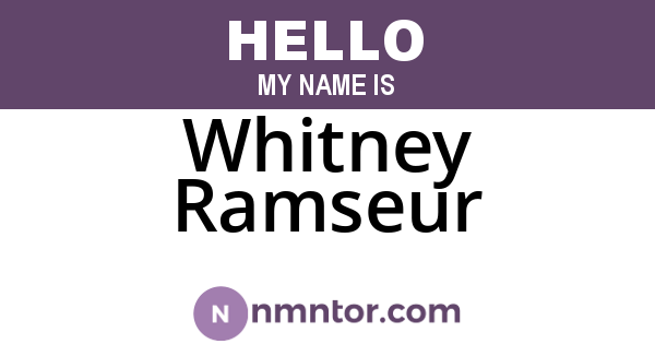Whitney Ramseur
