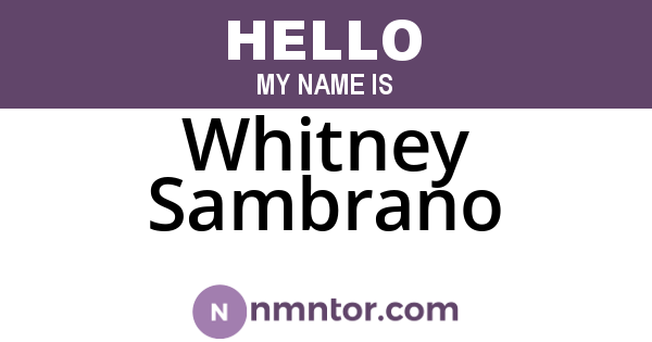 Whitney Sambrano