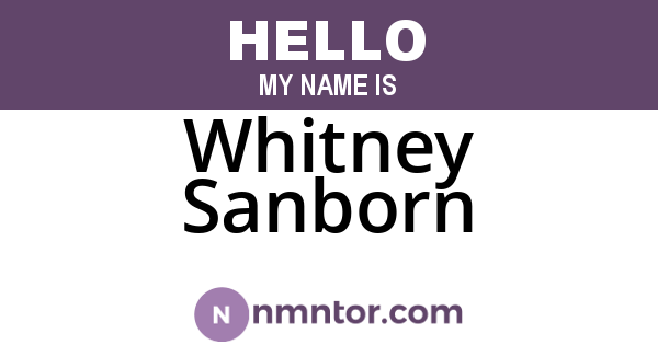 Whitney Sanborn