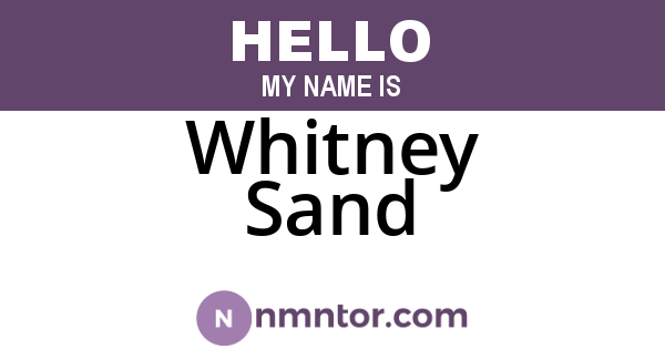 Whitney Sand