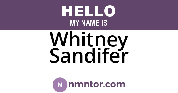 Whitney Sandifer