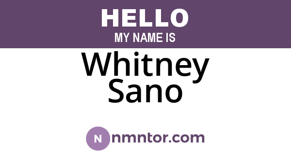 Whitney Sano