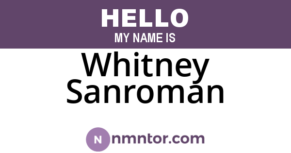 Whitney Sanroman