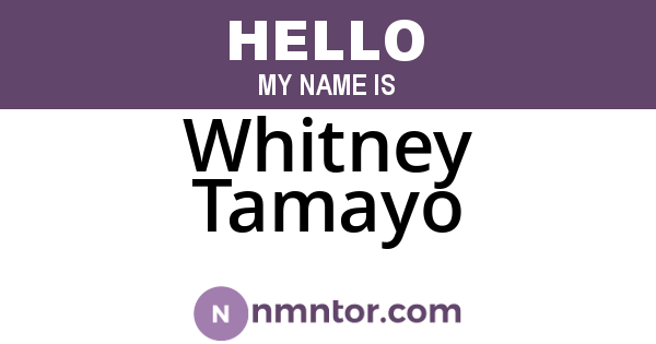 Whitney Tamayo