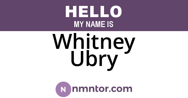 Whitney Ubry