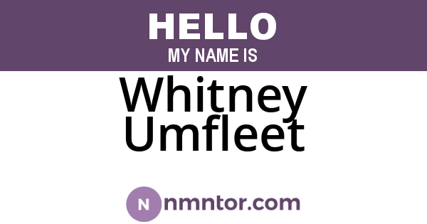Whitney Umfleet