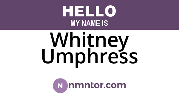 Whitney Umphress