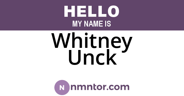 Whitney Unck