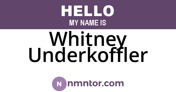 Whitney Underkoffler