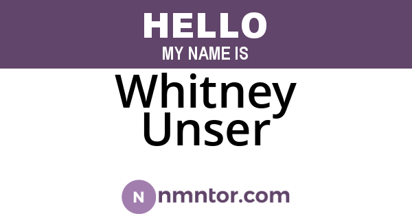 Whitney Unser