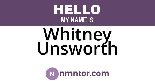 Whitney Unsworth