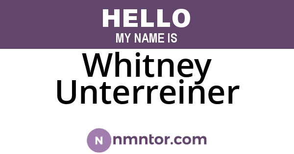 Whitney Unterreiner