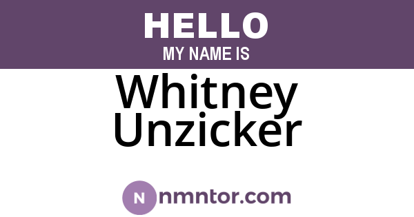 Whitney Unzicker