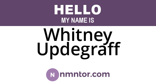 Whitney Updegraff