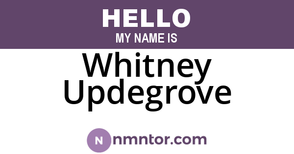 Whitney Updegrove