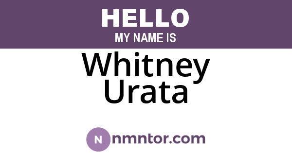 Whitney Urata