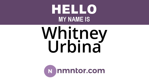 Whitney Urbina