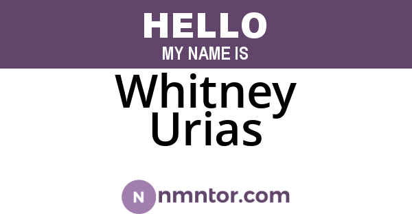 Whitney Urias
