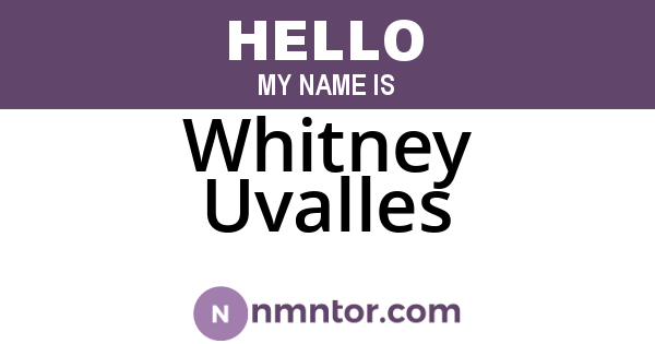Whitney Uvalles