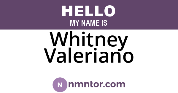 Whitney Valeriano