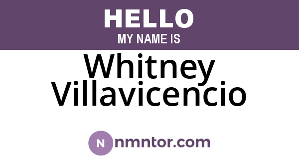 Whitney Villavicencio