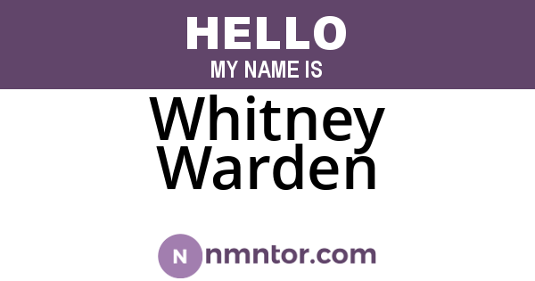 Whitney Warden