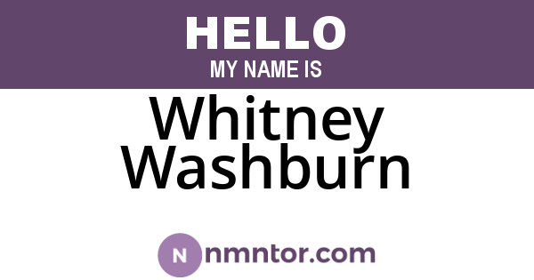 Whitney Washburn