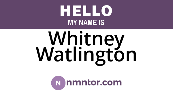 Whitney Watlington