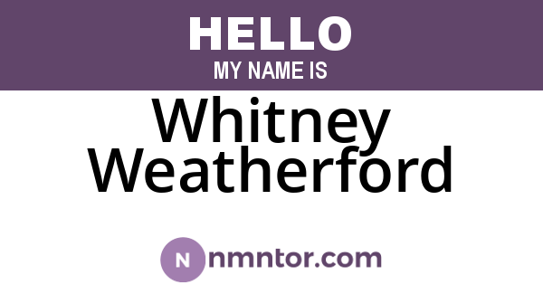 Whitney Weatherford