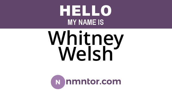 Whitney Welsh
