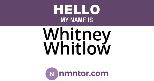 Whitney Whitlow
