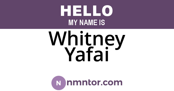 Whitney Yafai