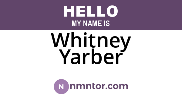 Whitney Yarber